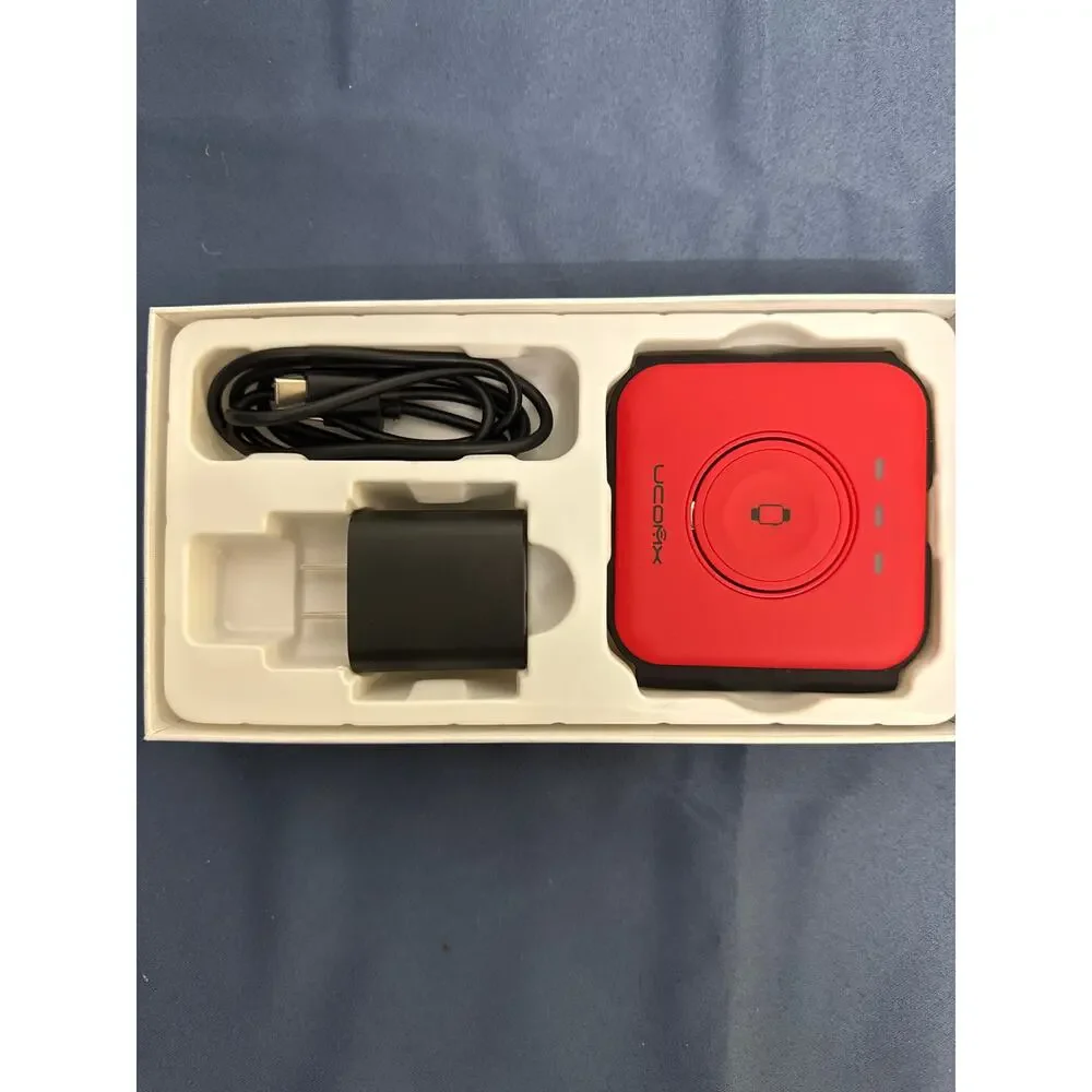 UCOMX 3‎ in 1 Portable Magnetic Wireless Charger Color Red NIB